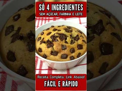 Só 4 INGREDIENTES! Bolinho SEM AÇÚCAR, FARINHA e LEITE - Fácil, Rápido e Fofinho