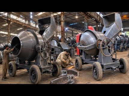 How Heavy-Duty Concrete Mixers Are Made | Steel Sheet Cutting & Complete Manufacturing Process