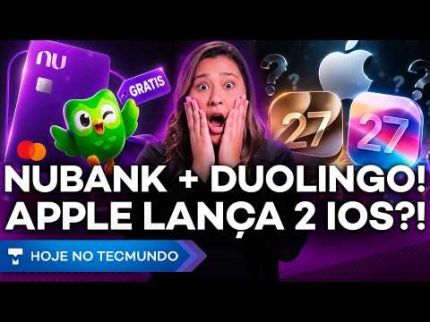 WHATSAPP VAI ESCONDER CONVERSAS?! IPHONE RECEBE 2 IOS NO MESMO DIA?! NUBANK DÁ DUOLINGO GRÁTIS e +