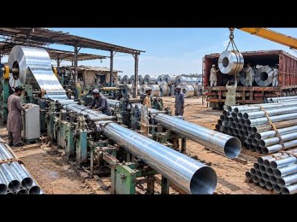 From Steel Sheet to Pipe | Amazing Industrial Pipe Manufacturing Process