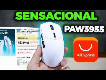 MOUSE GAMER COM SENSOR PAW3955 DO ALIEXPRESS POR R$300! O MELHOR MOUSE? VT7 MAX